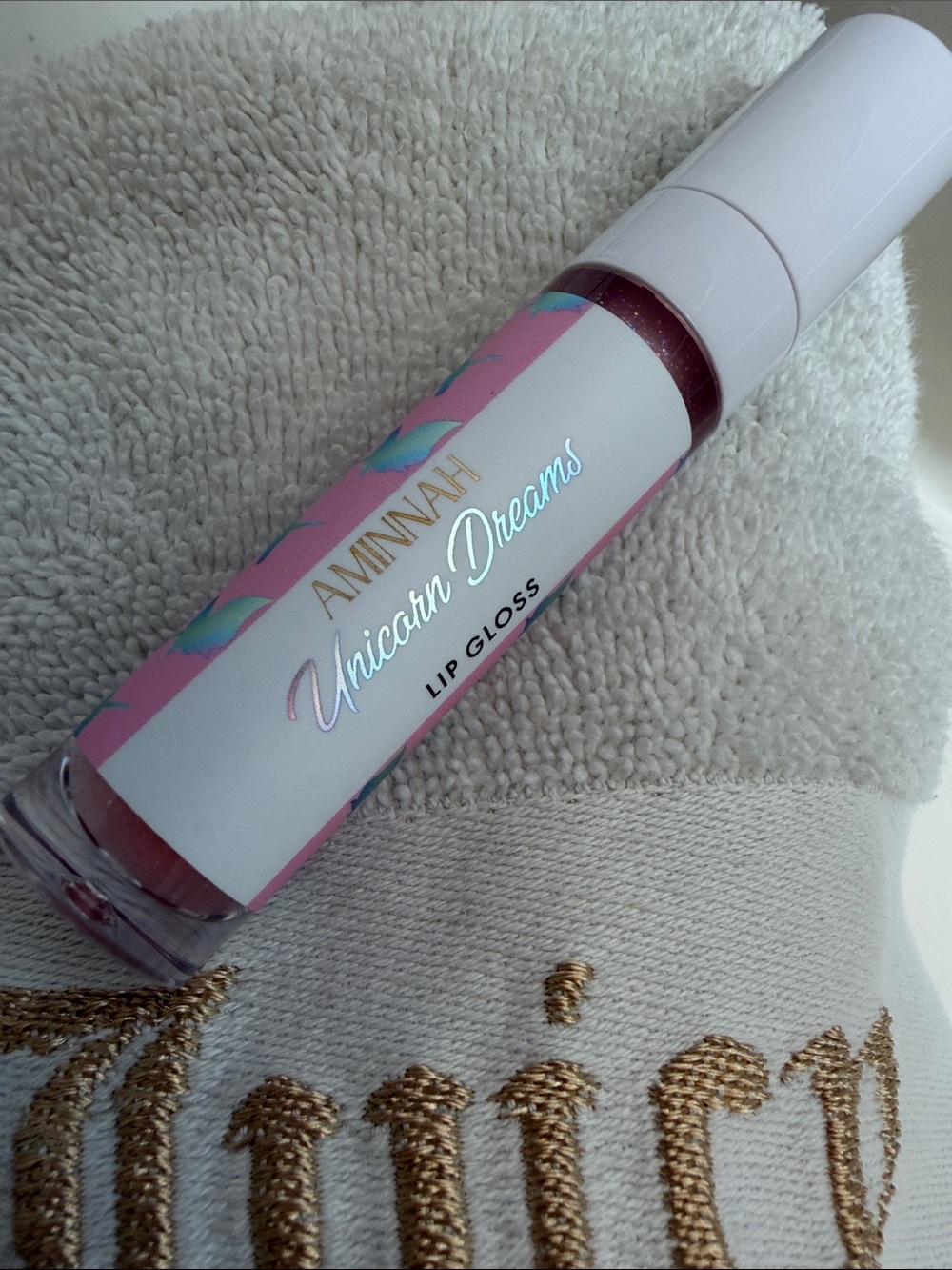 Aminnah Unicorn Dreams Lip Gloss — Rose Gold Shimmer